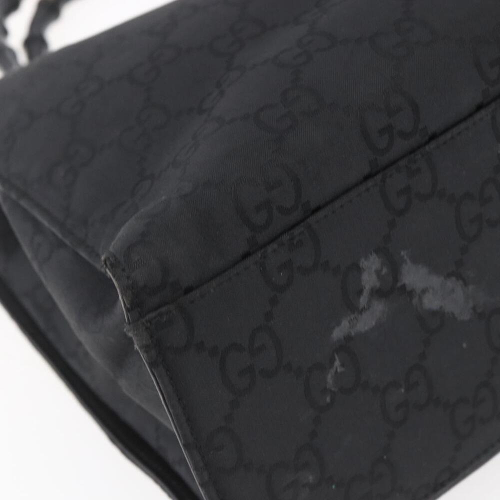 GUCCI Bamboo GG Canvas Hand Bag Black Silver 002 1010 3754 Auth 154446 - Picture 16 of 16